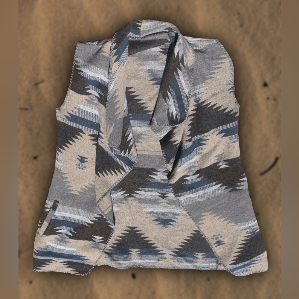 Brown Aztec Blanket Vest OS